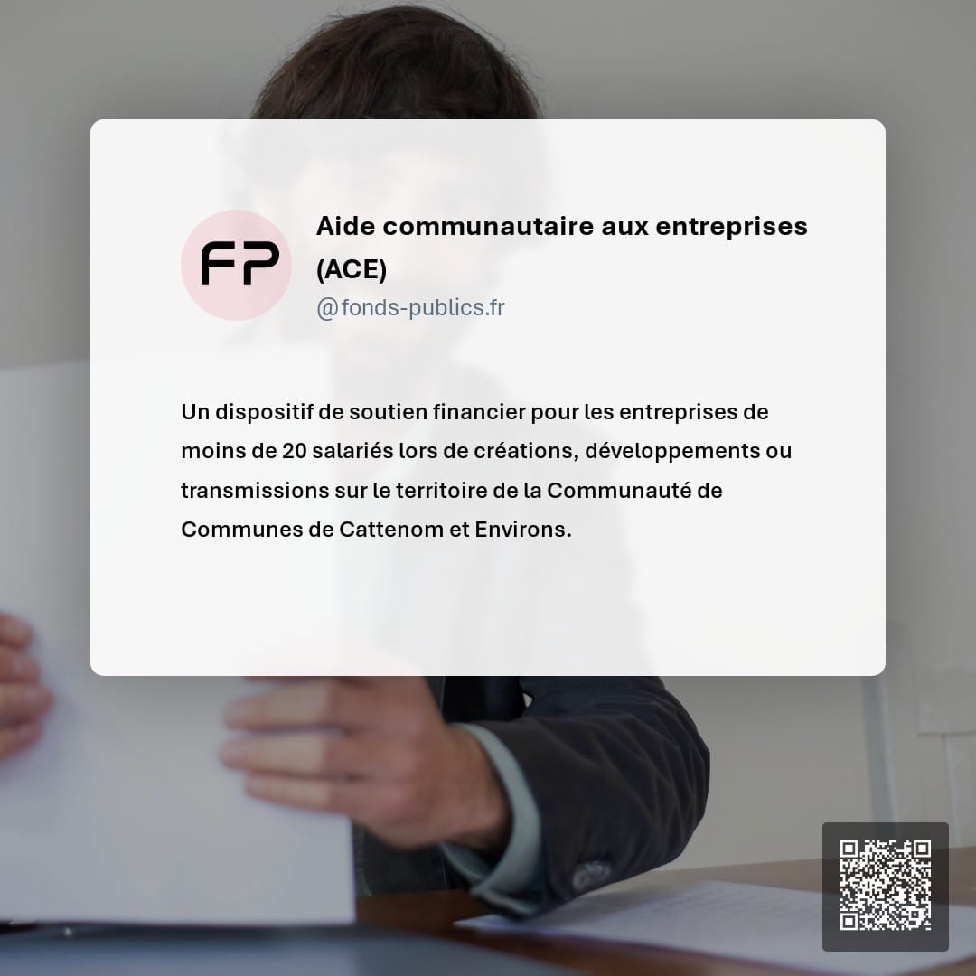 Aide communautaire aux entreprises (ACE) : Un dispositif de soutien financier pour les entreprises de moins de 20 salariés lors de créations