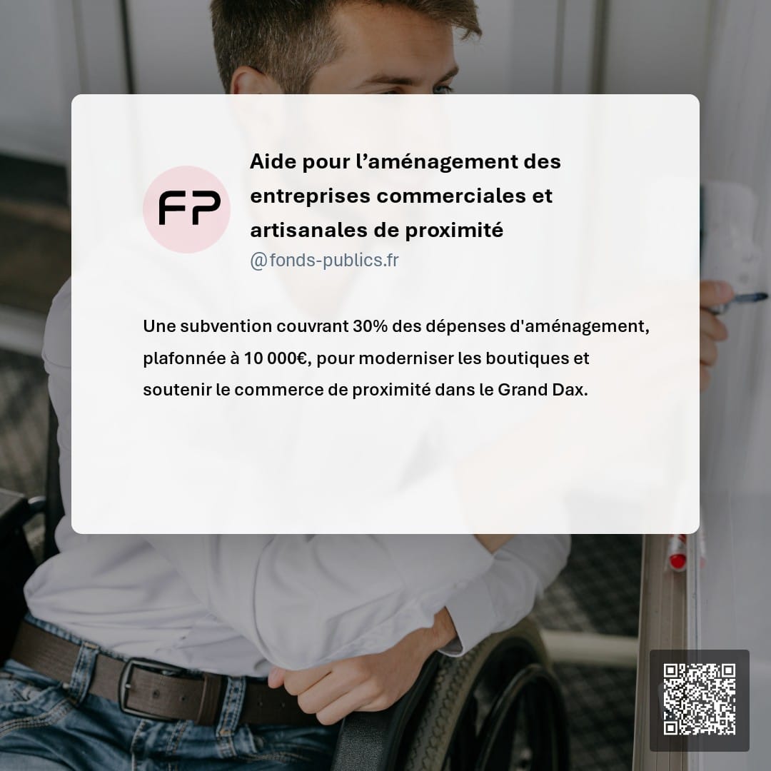 Aide pour l’aménagement des entreprises commerciales et artisanales de proximité : Une subvention couvrant 30% des dépenses d'aménagement