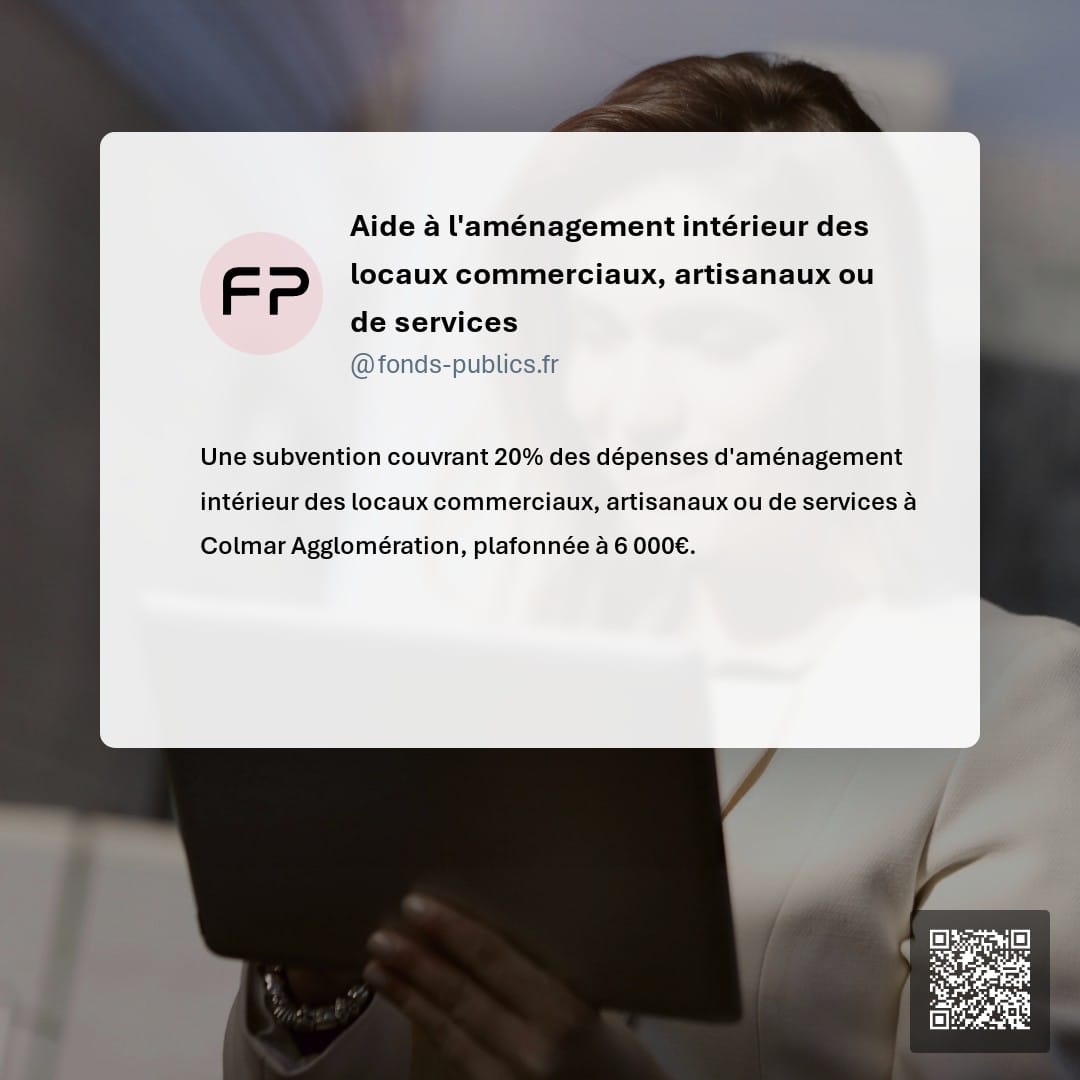 Aide à l'aménagement intérieur des locaux commerciaux