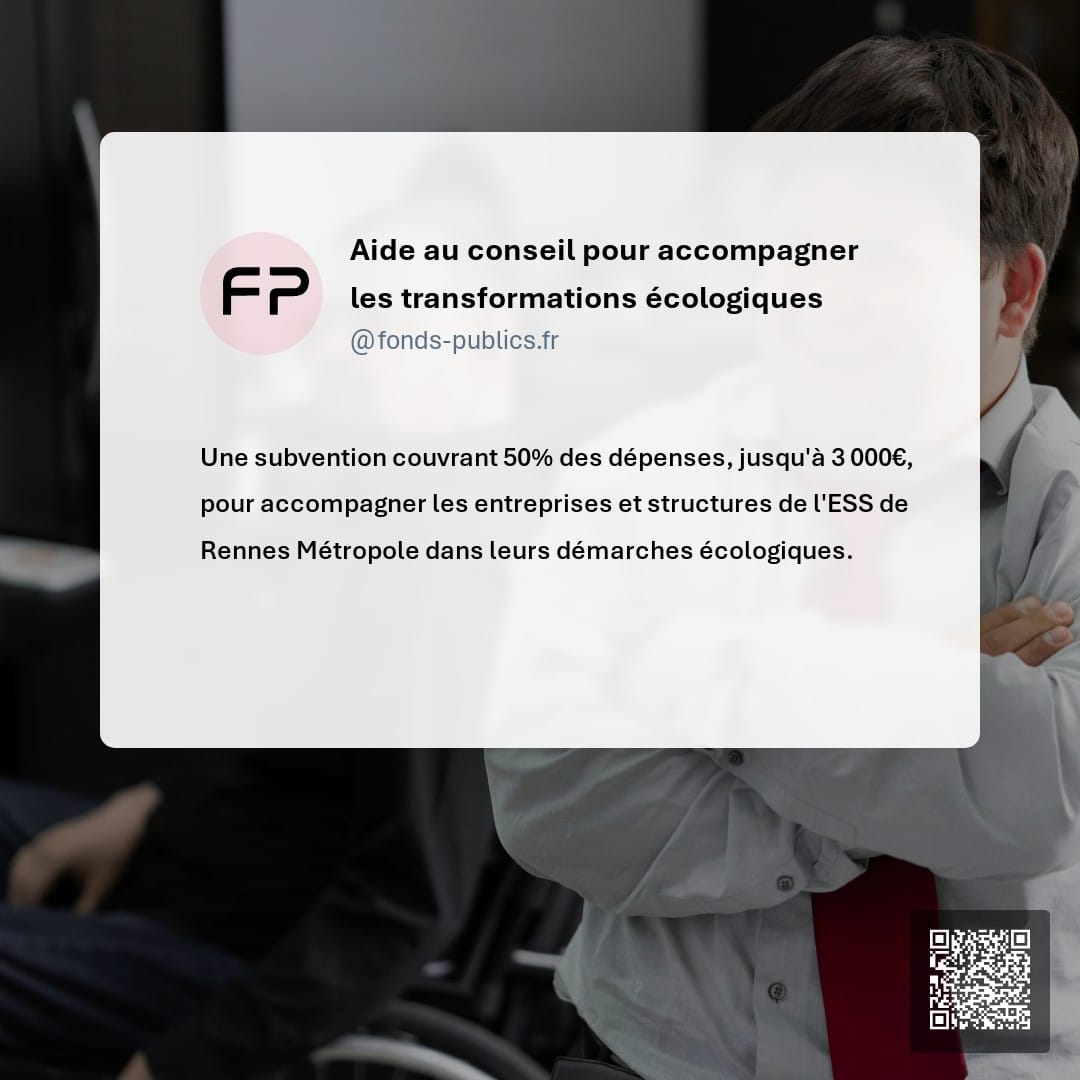 Aide au conseil pour accompagner les transformations écologiques : Une subvention couvrant 50% des dépenses