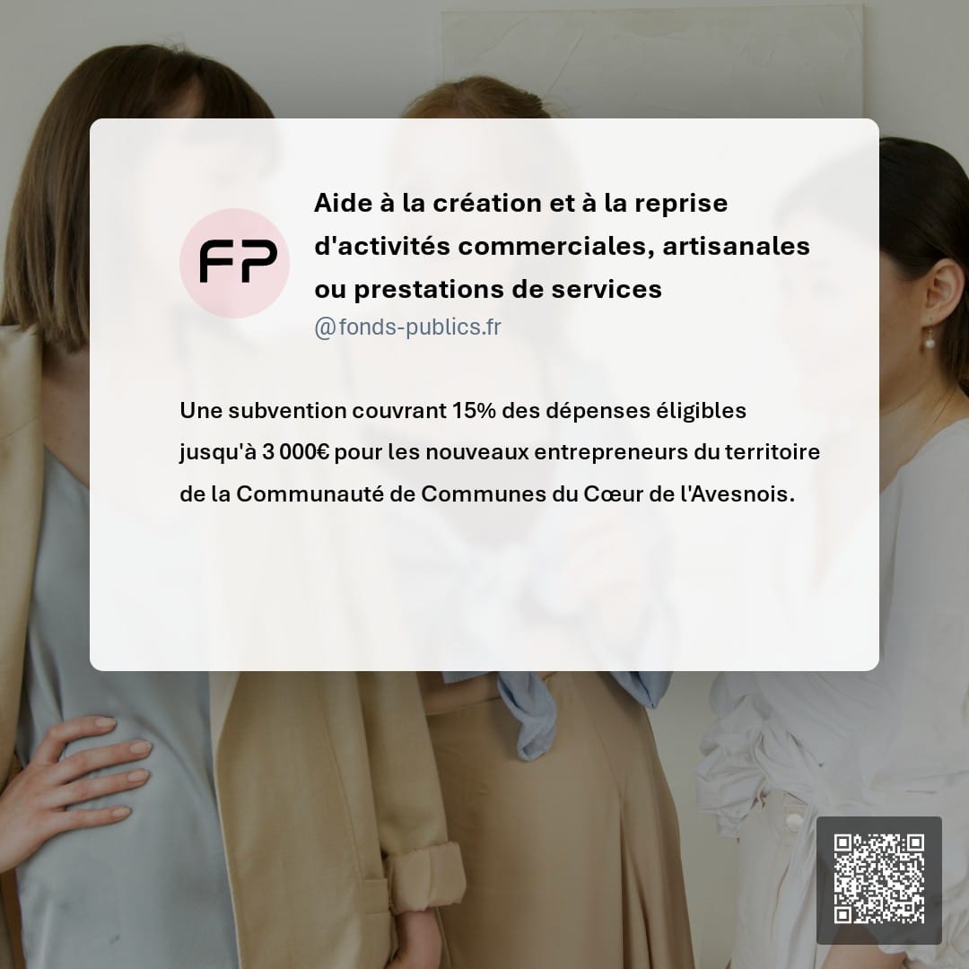 Aide à la création et à la reprise d'activités commerciales