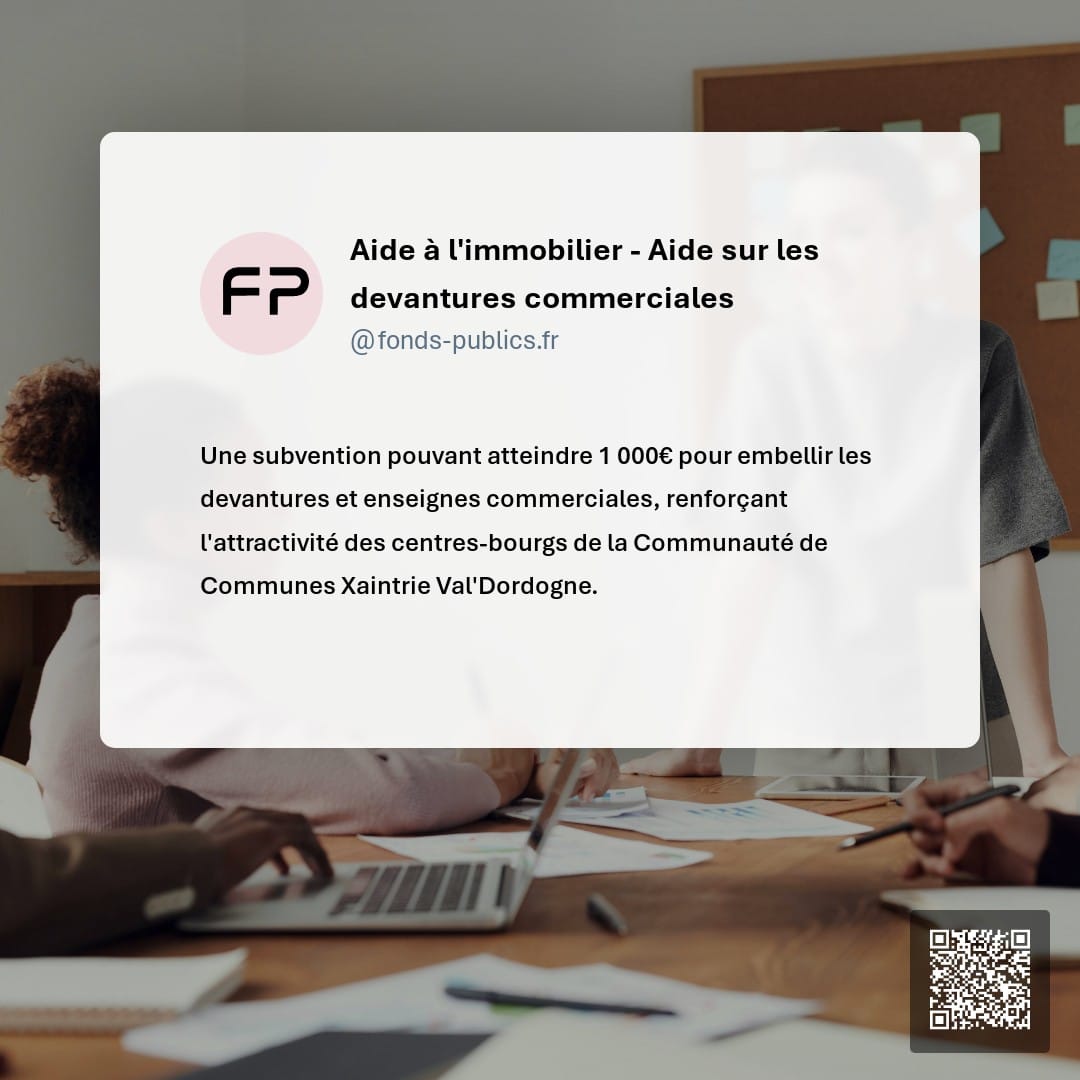 Aide à l'immobilier - Aide sur les devantures commerciales : Une subvention pouvant atteindre 1 000€ pour embellir les devantures et enseignes commerciales