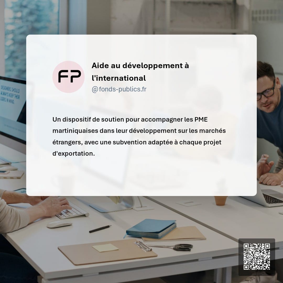 Aide au développement à l'international : Un dispositif de soutien pour accompagner les PME martiniquaises dans leur développement sur les marchés étrangers