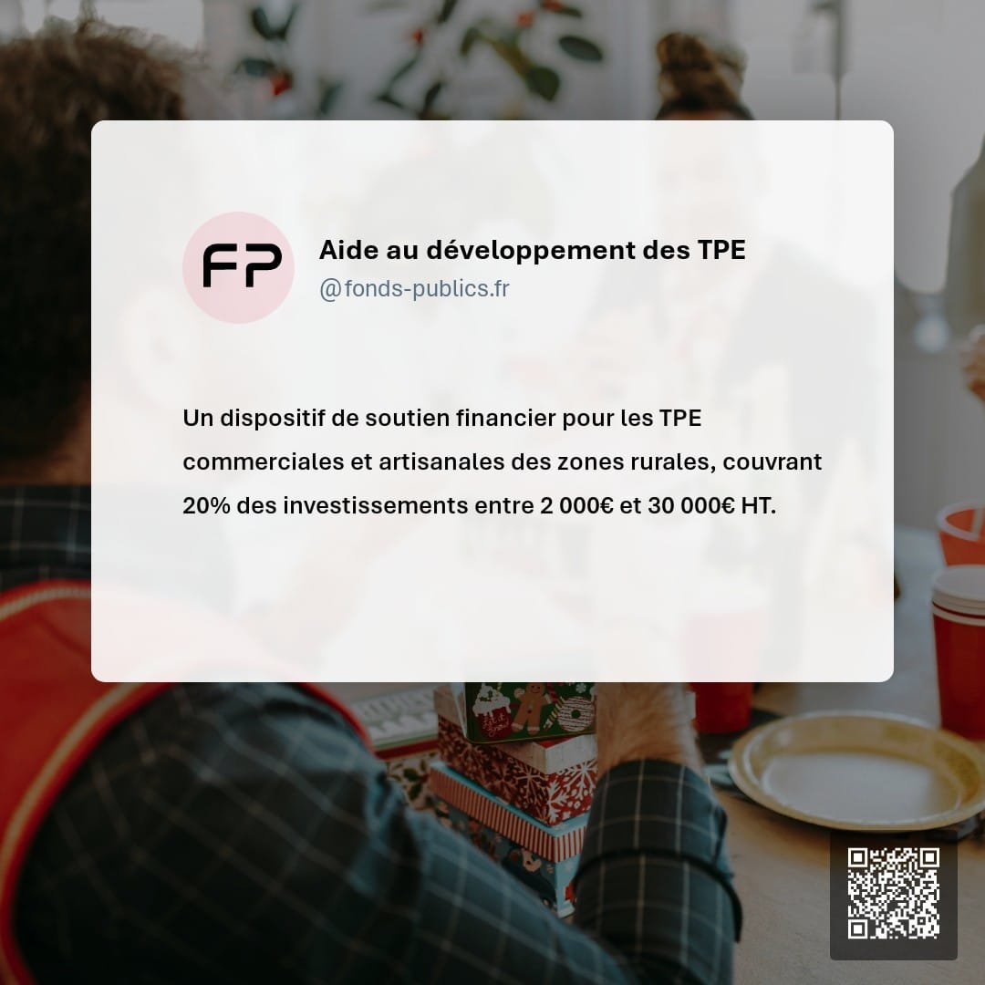 Aide au développement des TPE : Un dispositif de soutien financier pour les TPE commerciales et artisanales des zones rurales