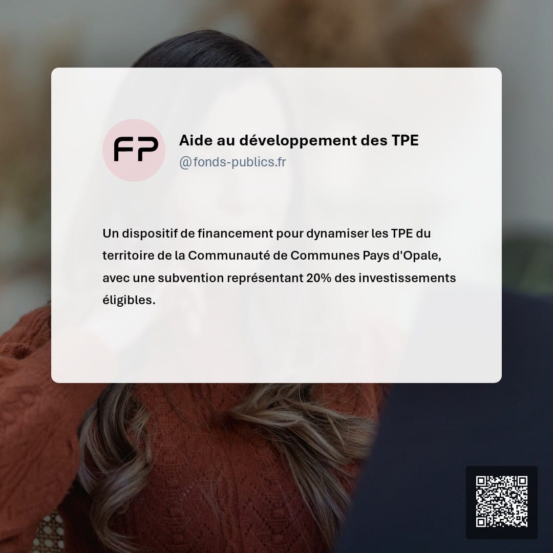 Aide au développement des TPE : Un dispositif de financement pour dynamiser les TPE du territoire de la Communauté de Communes Pays d'Opale