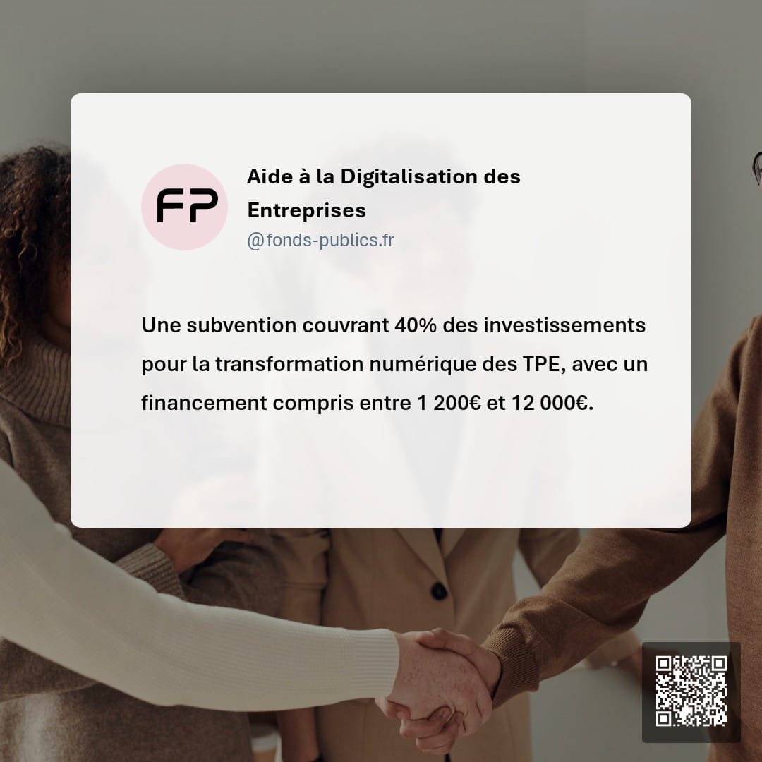 Aide à la Digitalisation des Entreprises : Une subvention couvrant 40% des investissements pour la transformation numérique des TPE