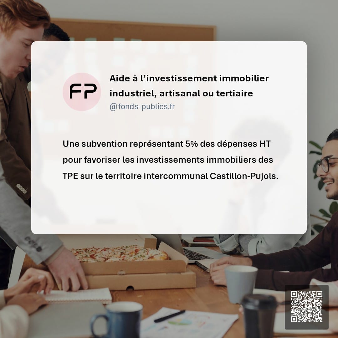Aide à l’investissement immobilier industriel