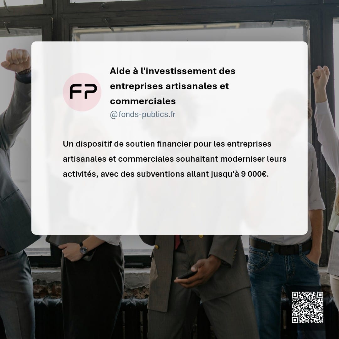 Aide à l'investissement des entreprises artisanales et commerciales : Un dispositif de soutien financier pour les entreprises artisanales et commerciales souhaitant moderniser leurs activités