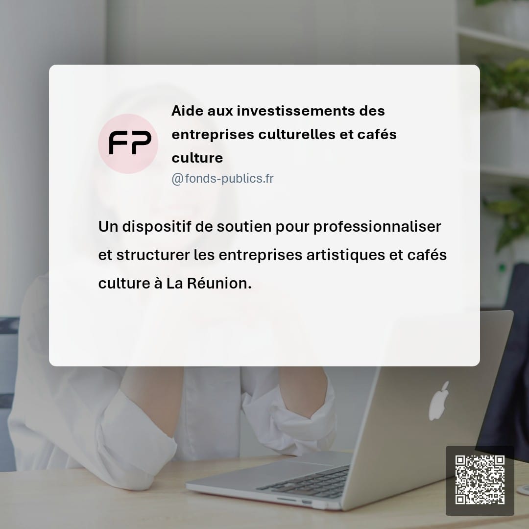 Aide aux investissements des entreprises culturelles et cafés culture : Un dispositif de soutien pour professionnaliser et structurer les entreprises artistiques et cafés culture à La Réunion.