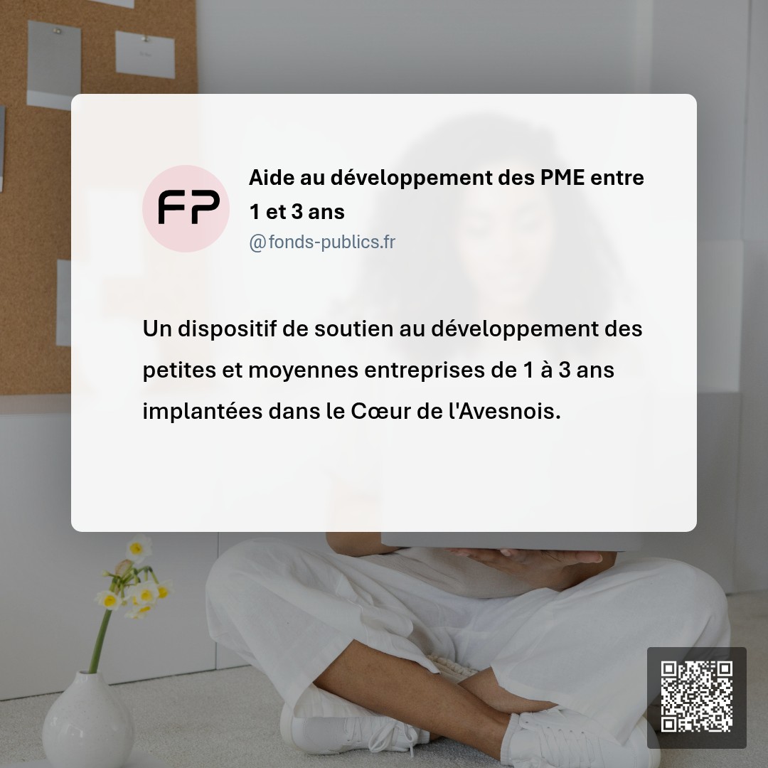 Aide au développement des PME entre 1 et 3 ans : Un dispositif de soutien au développement des petites et moyennes entreprises de 1 à 3 ans implantées dans le Cœur de l'Avesnois.