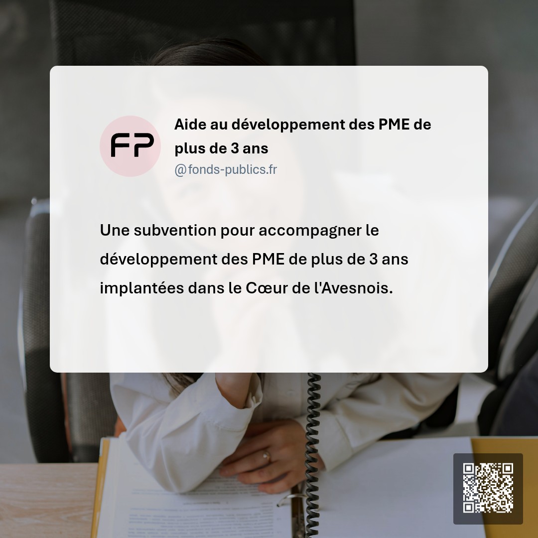 Aide au développement des PME de plus de 3 ans : Une subvention pour accompagner le développement des PME de plus de 3 ans implantées dans le Cœur de l'Avesnois.