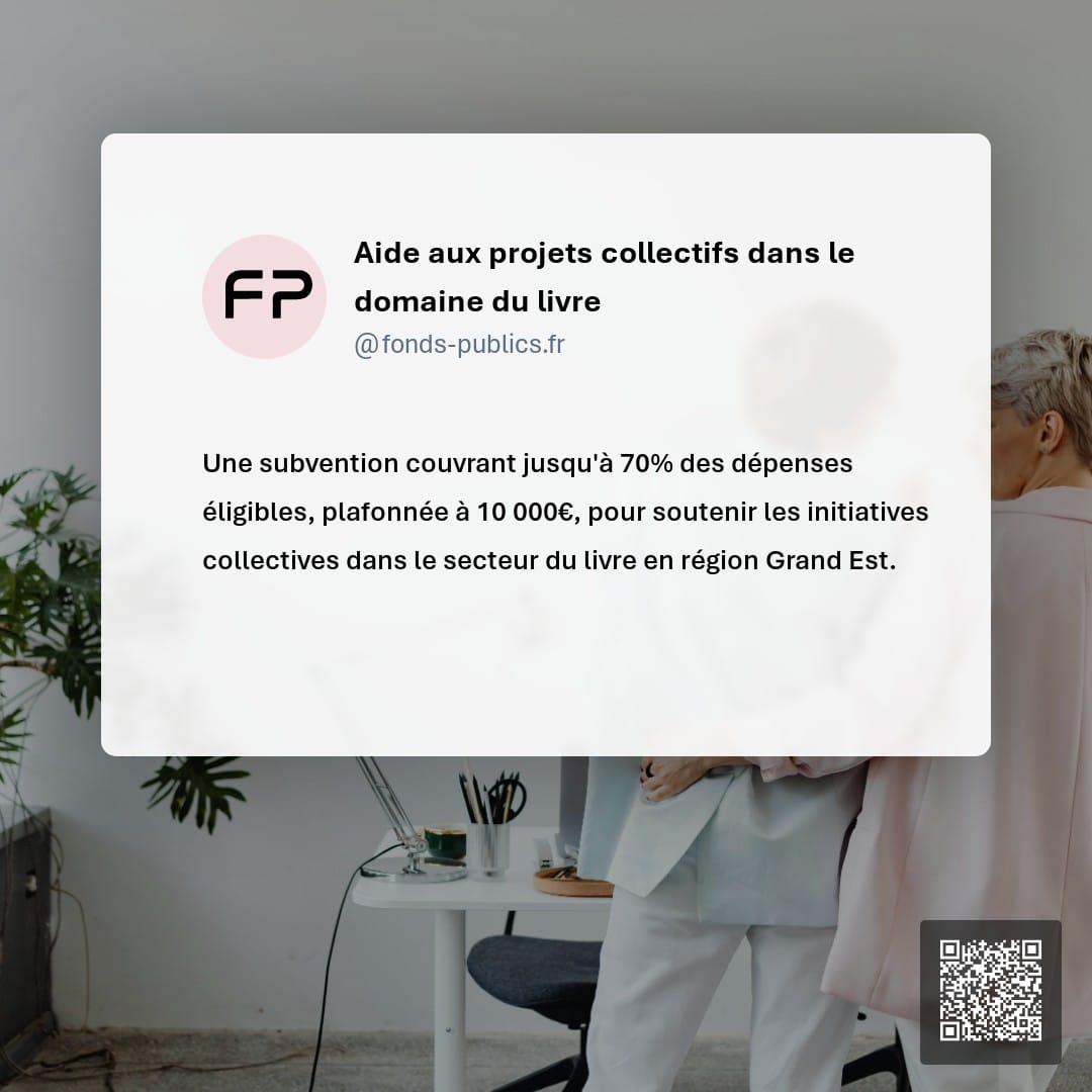 Aide aux projets collectifs dans le domaine du livre : Une subvention couvrant jusqu'à 70% des dépenses éligibles