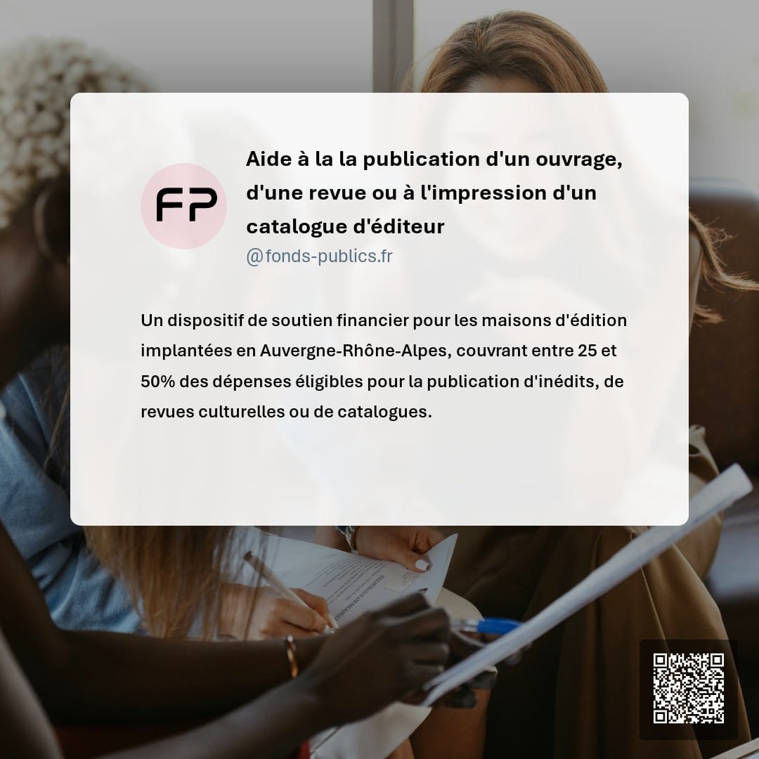 Aide à la la publication d'un ouvrage