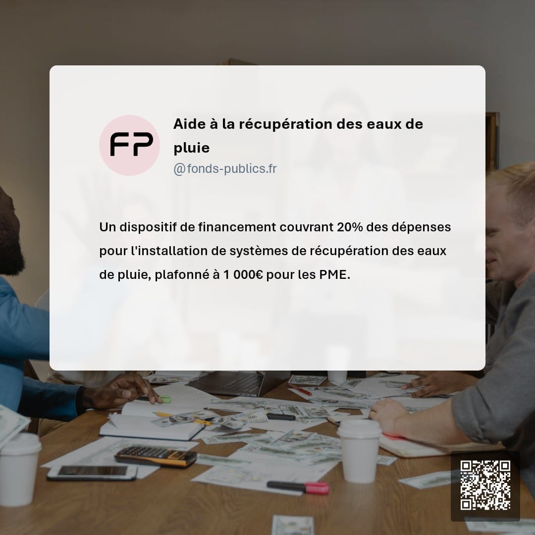 Aide à la récupération des eaux de pluie : Un dispositif de financement couvrant 20% des dépenses pour l'installation de systèmes de récupération des eaux de pluie