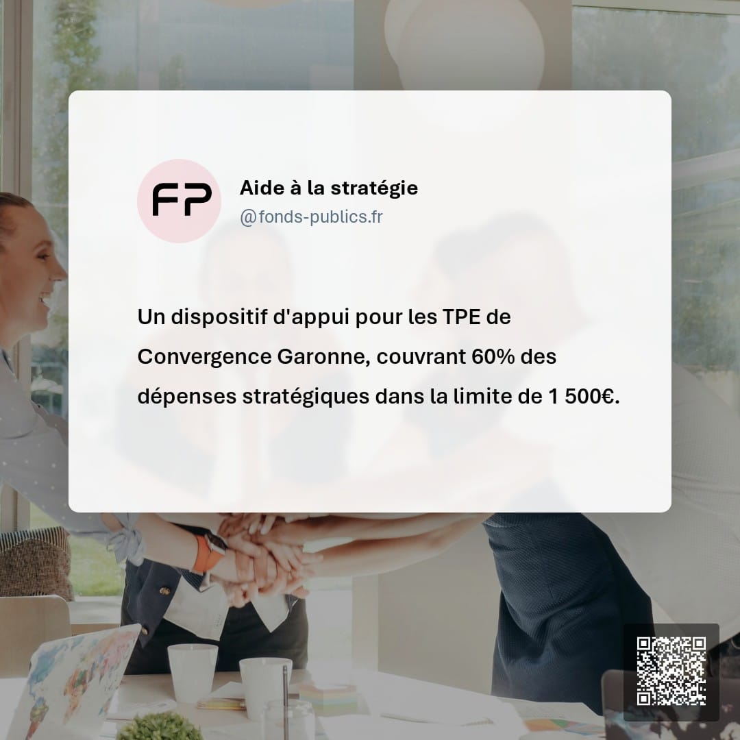 Aide à la stratégie : Un dispositif d'appui pour les TPE de Convergence Garonne