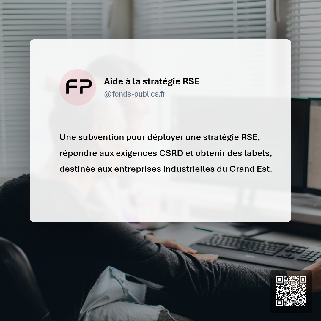 Aide à la stratégie RSE : Une subvention pour déployer une stratégie RSE