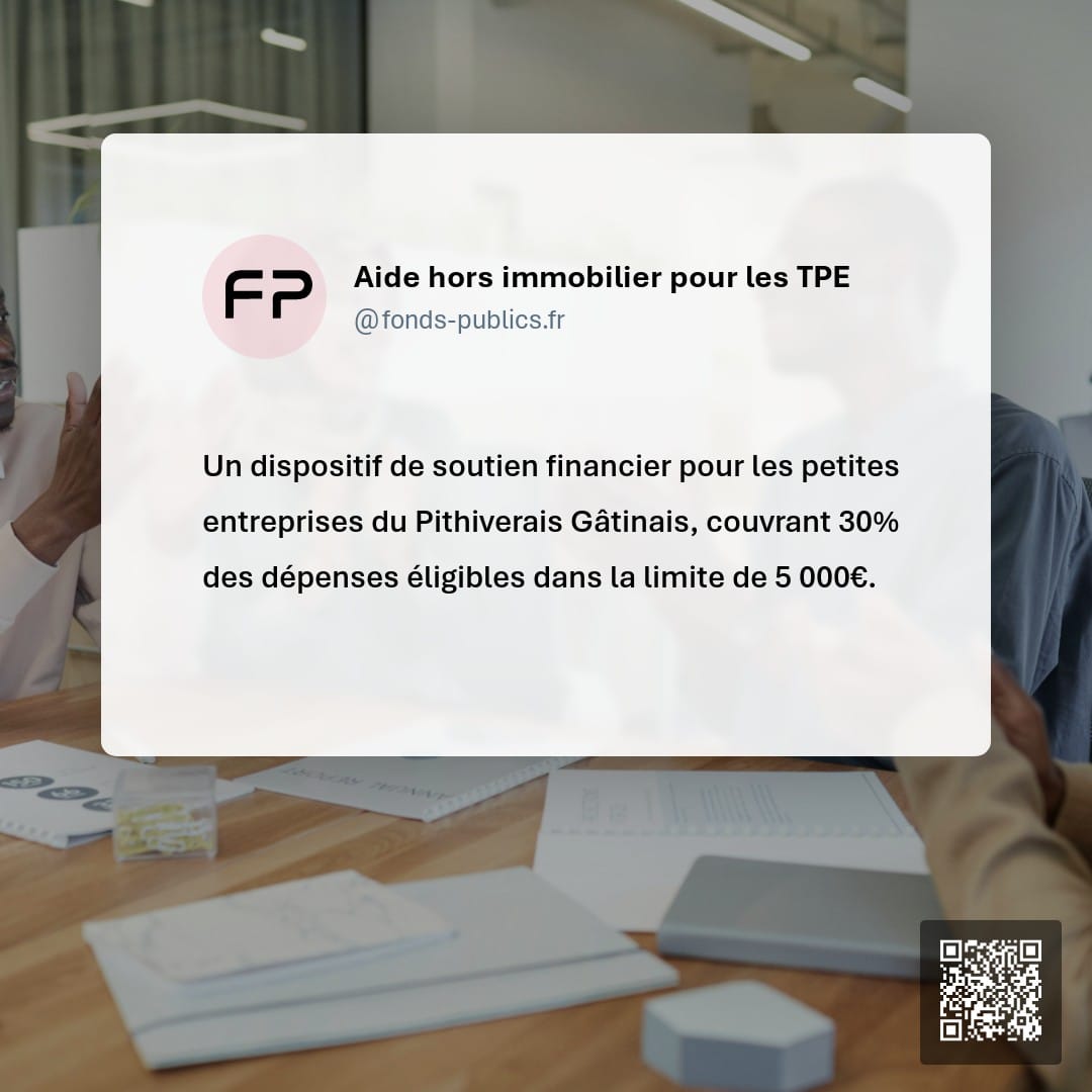 Aide hors immobilier pour les TPE : Un dispositif de soutien financier pour les petites entreprises du Pithiverais Gâtinais