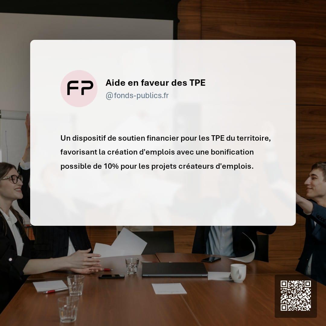 Aide en faveur des TPE : Un dispositif de soutien financier pour les TPE du territoire