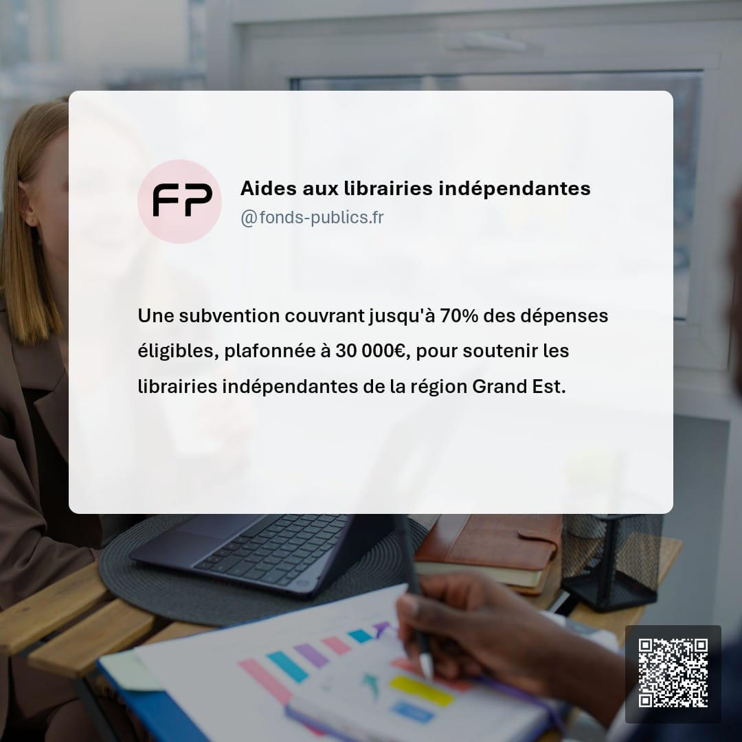 Aides aux librairies indépendantes : Une subvention couvrant jusqu'à 70% des dépenses éligibles
