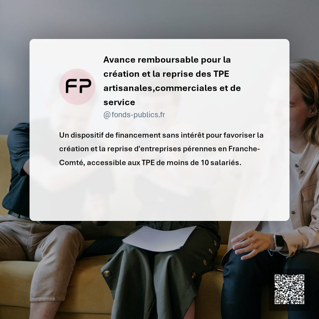 Avance remboursable pour la création et la reprise des TPE artisanales