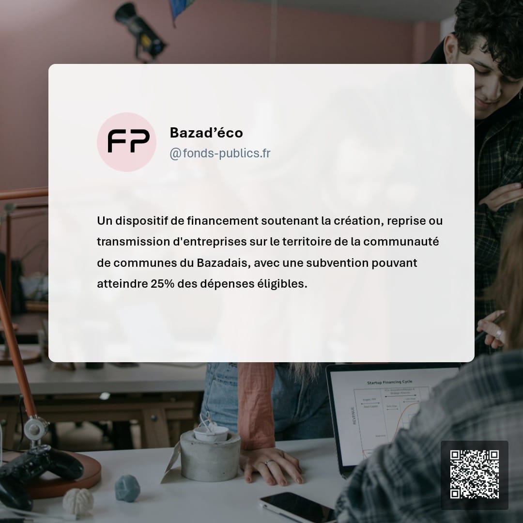 Bazad’éco : Un dispositif de financement soutenant la création