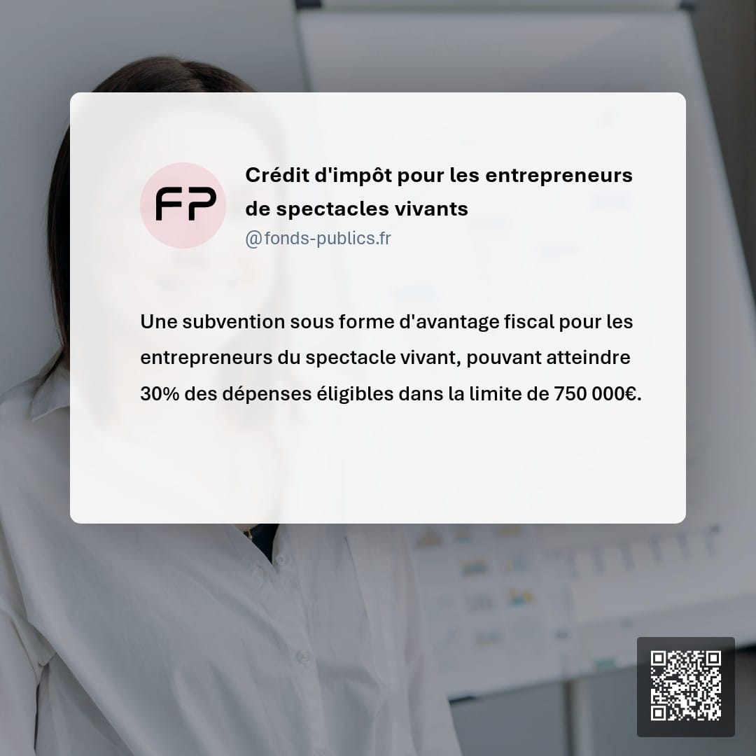 Crédit d'impôt pour les entrepreneurs de spectacles vivants : Une subvention sous forme d'avantage fiscal pour les entrepreneurs du spectacle vivant