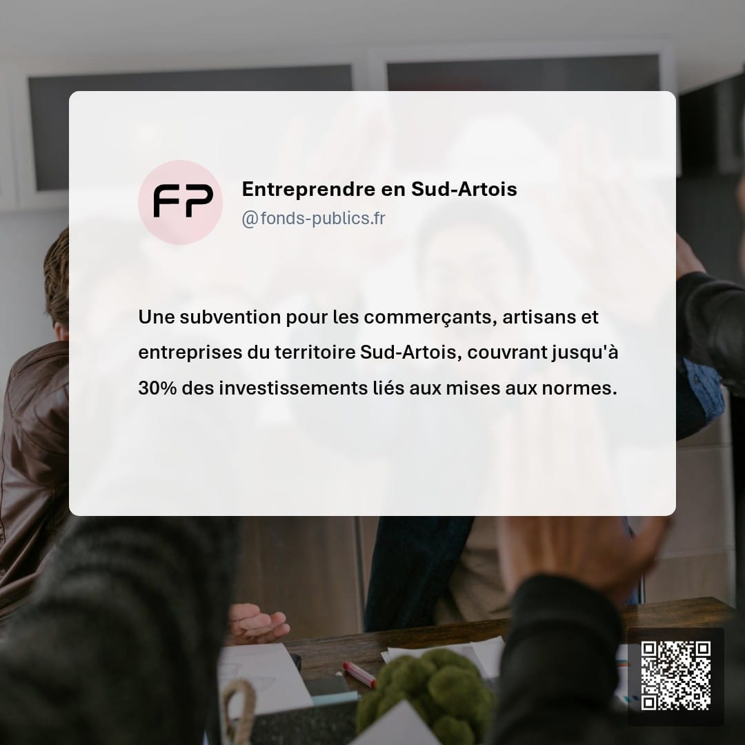 Entreprendre en Sud-Artois : Une subvention pour les commerçants