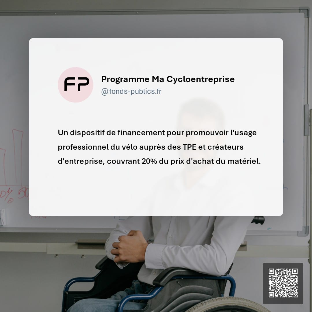 Programme Ma Cycloentreprise : Un dispositif de financement pour promouvoir l'usage professionnel du vélo auprès des TPE et créateurs d'entreprise