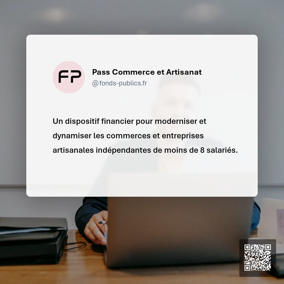 Pass Commerce et Artisanat : Un dispositif financier pour moderniser et dynamiser les commerces et entreprises artisanales indépendantes de moins de 8 salariés.