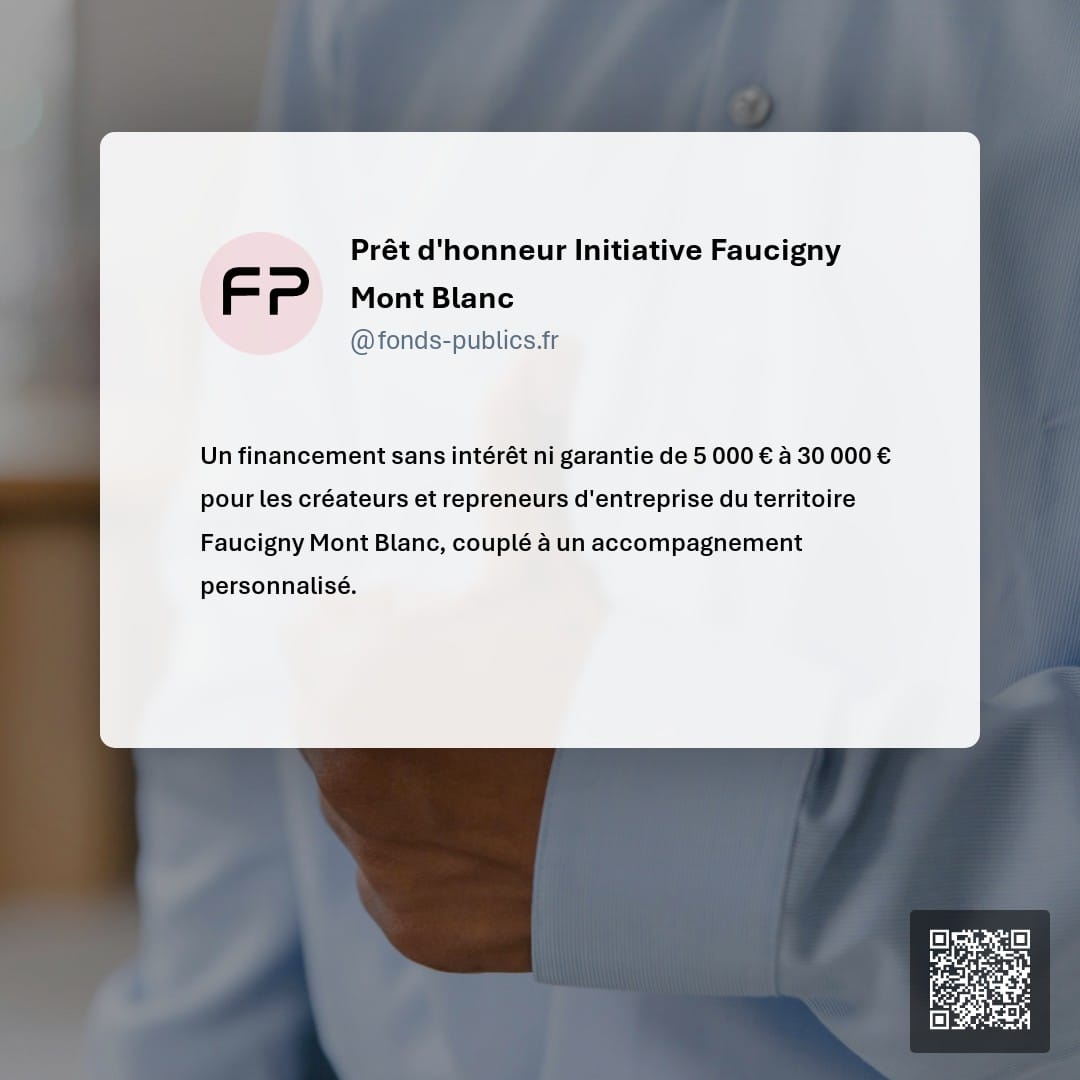 Prêt d'honneur Initiative Faucigny Mont Blanc : Un financement sans intérêt ni garantie de 5 000 € à 30 000 € pour les créateurs et repreneurs d'entreprise du territoire Faucigny Mont Blanc