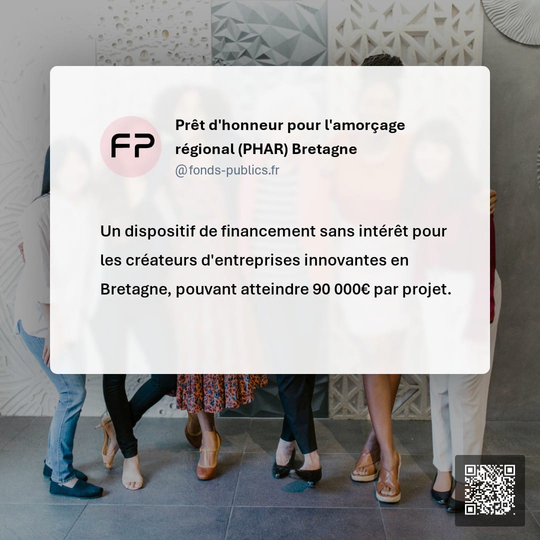 Prêt d'honneur pour l'amorçage régional (PHAR) Bretagne : Un dispositif de financement sans intérêt pour les créateurs d'entreprises innovantes en Bretagne