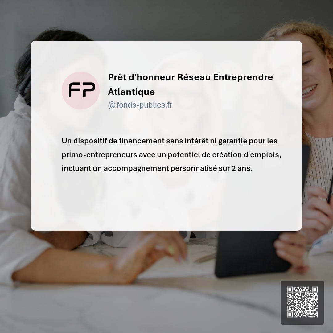 Prêt d'honneur Réseau Entreprendre Atlantique : Un dispositif de financement sans intérêt ni garantie pour les primo-entrepreneurs avec un potentiel de création d'emplois
