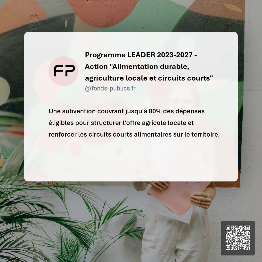 Programme LEADER 2023-2027 - Action "Alimentation durable