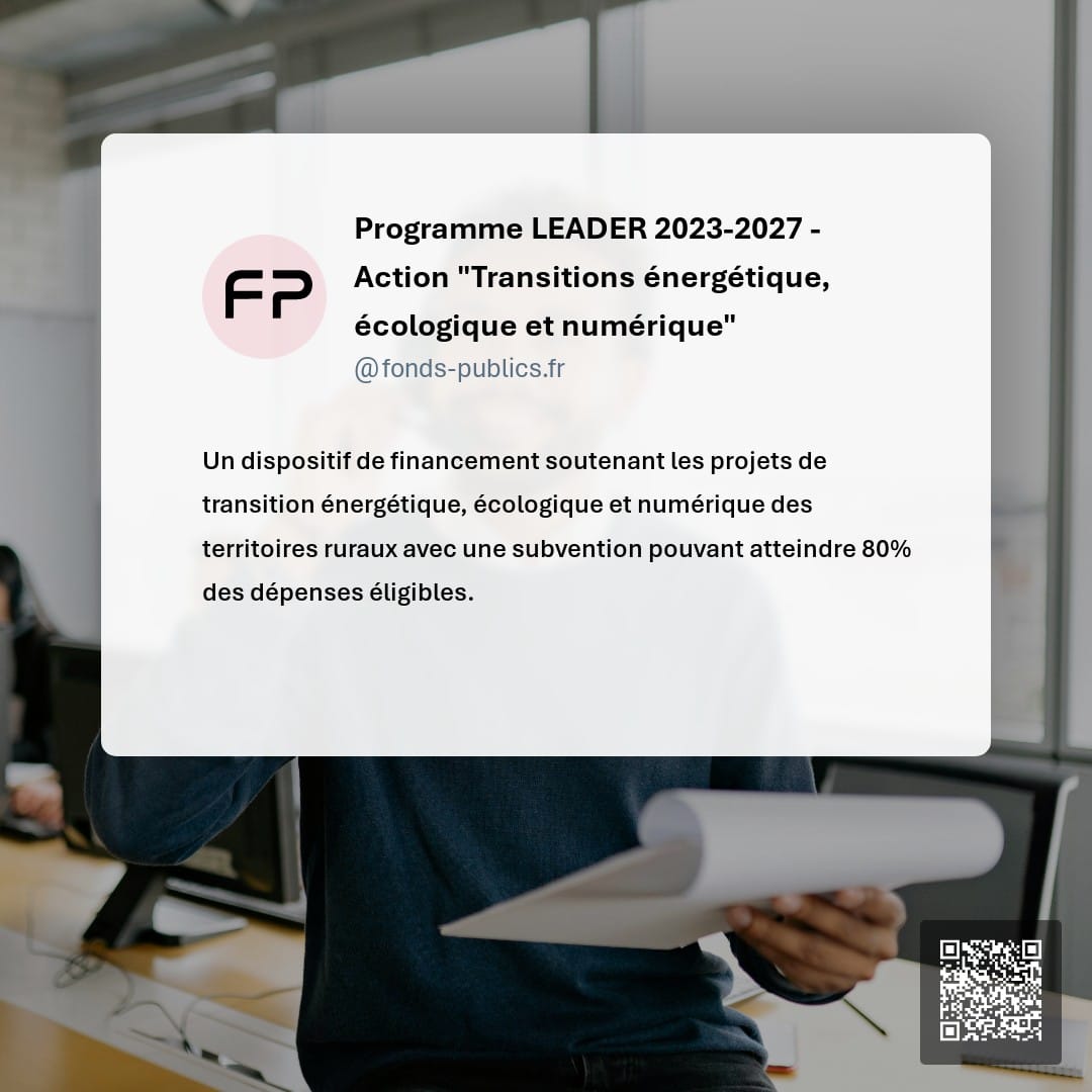 Programme LEADER 2023-2027 - Action "Transitions énergétique