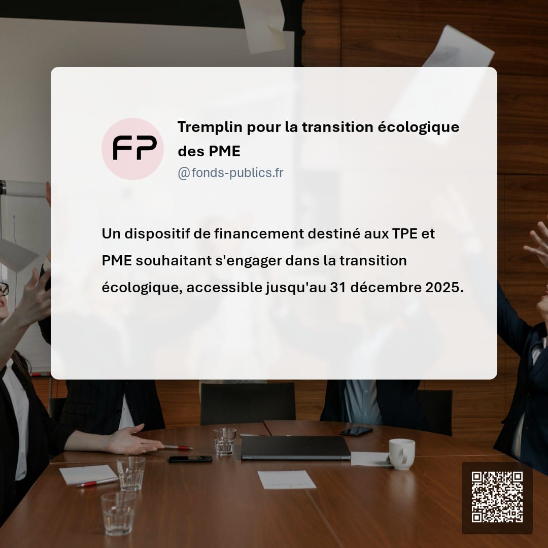 Tremplin pour la transition écologique des PME : Un dispositif de financement destiné aux TPE et PME souhaitant s'engager dans la transition écologique